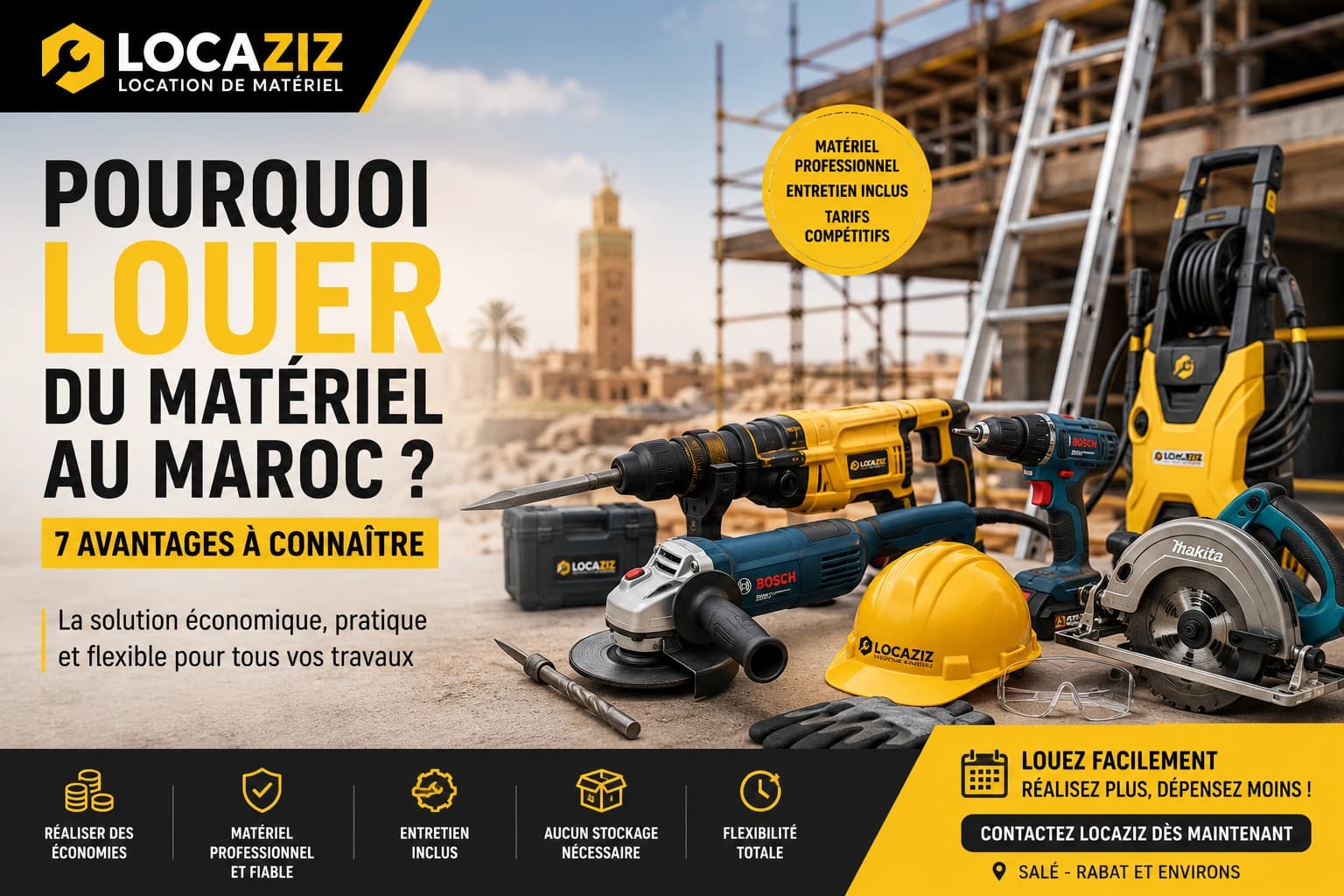 Pourquoi louer du matériel au Maroc ? 7 avantages à connaître | LOCAZIZ