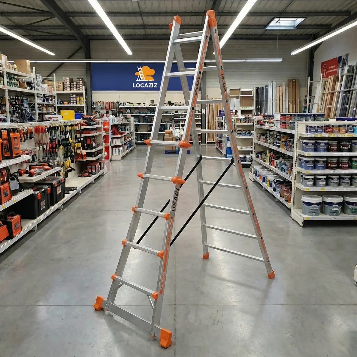 Echelle évasée transformable, (3,5 m × 3,5 m)